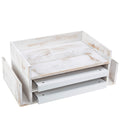 Mygift 3-Tier Shabby Whitewashed Wood Office Desktop Document Tray & Mail Sorter