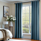 Lazzzy Blackout Velvet Curtains Blue Thermal Insulated Curtains 90 Inch Long Drapes For Bedroom Living Room Darkening Window Treatments Grommet Living Room Curtains Set Of 2 Panels Dark Slate