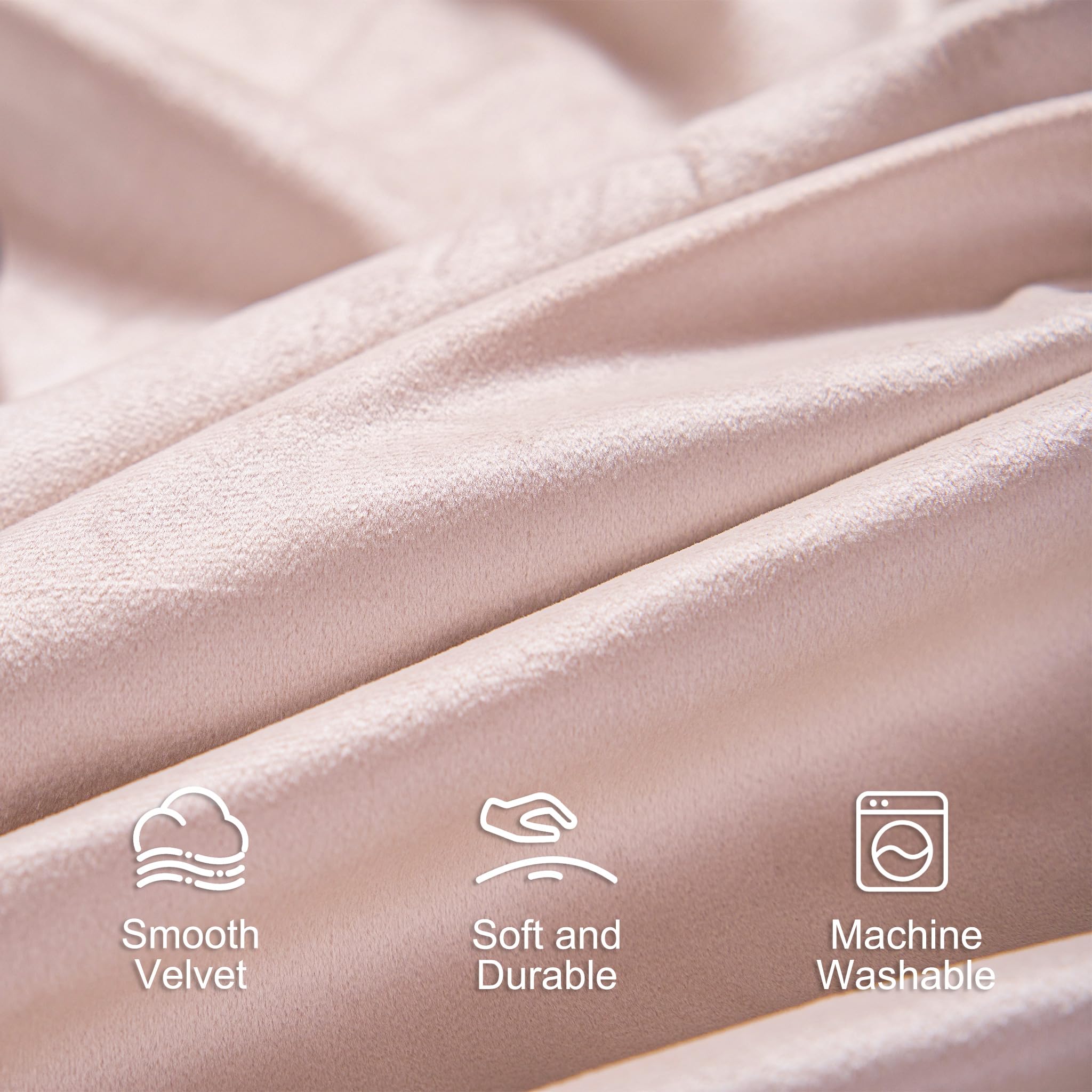 Lazzzy Pink Velvet Curtains Room Darkening Thermal Insulated Curtains 84 Inch Long Window Drapes For Bedroom Living Room Super Soft Luxury Rod Pocket Window Treatment, 2 Panels