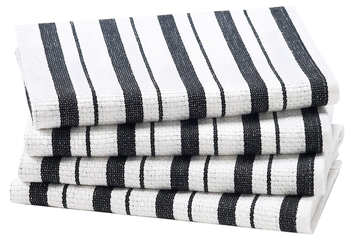 Cotton Craft Oversized Kitchen Towels  4 Pack 100% Cotton Basketweave Tea Dish Towels  Absorbent Reusable Low Lint Quick Dry