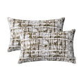 Romandeco Jacquard Decorative Throw Pillow Covers For Couch Set Of 2, 12X20 Inches, Brown