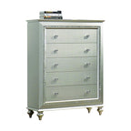 Acme Kaitlyn 5-Drawer Wooden Chest in Champagne White