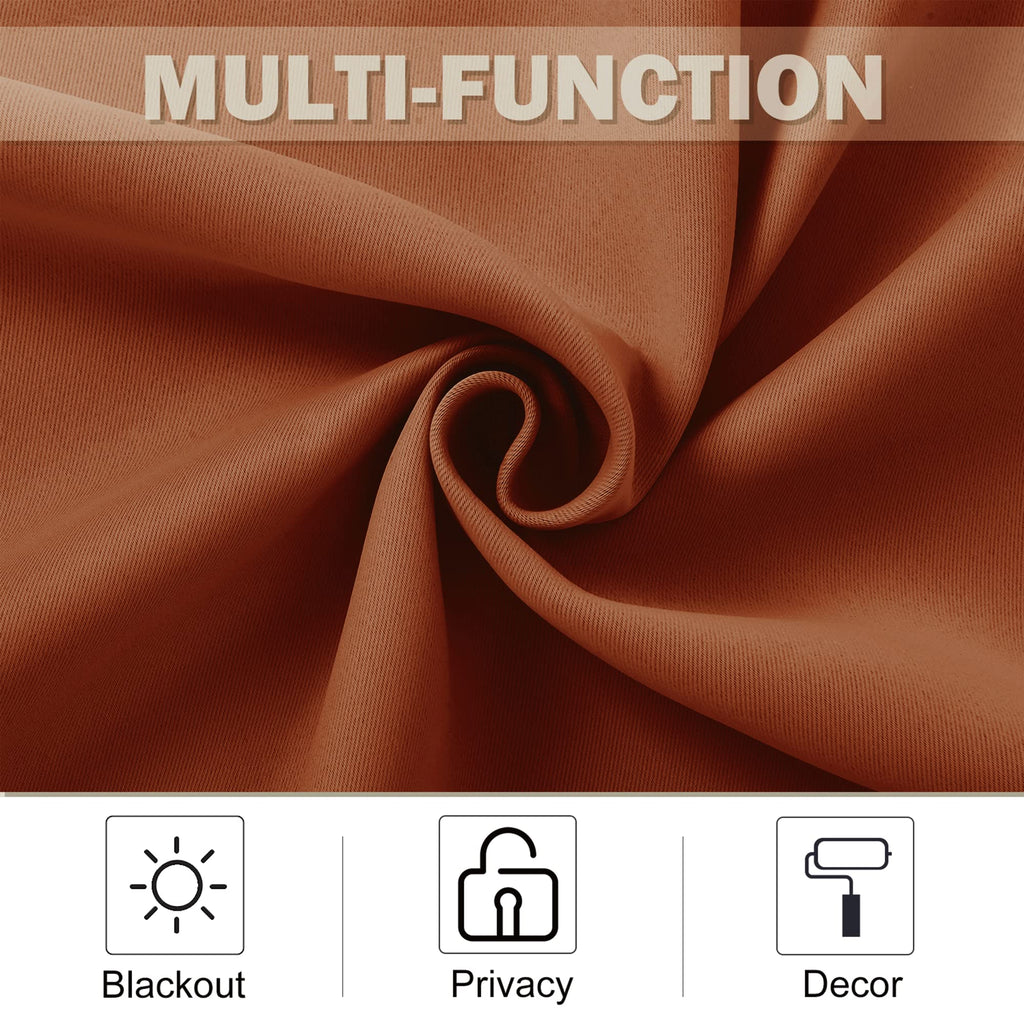 Nicetown Burnt Orange Valance Curtains For Dining Room, Farmhouse Style Kitchen Short Curtains For Windows, Small Gromemt Rustic