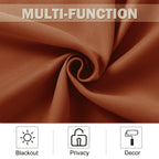 Nicetown Burnt Orange Valance Curtains For Dining Room, Farmhouse Style Kitchen Short Curtains For Windows, Small Gromemt Rustic