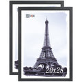 VCK 20x28 Poster Frames Set of 2, Black Solid Wood Frame with Textured Exclusive, Wall Gallery Picture Frame