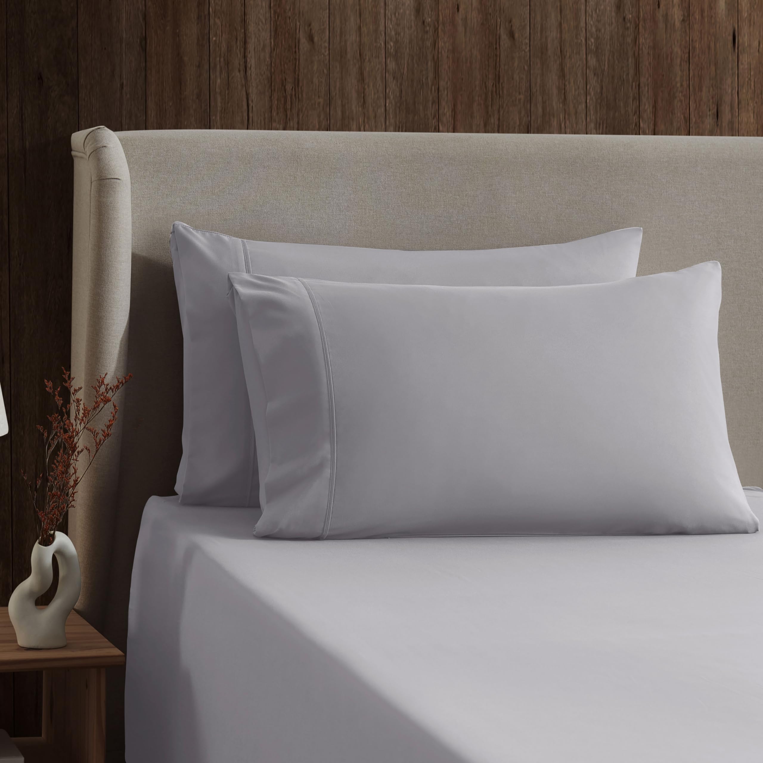 Nestl King Size Sheets Set - 4 Piece King Sheets, Deep Pocket, Hotel Luxury, Extra Soft, Breathable And Cooling, Grey Lavender King Bed Sheets