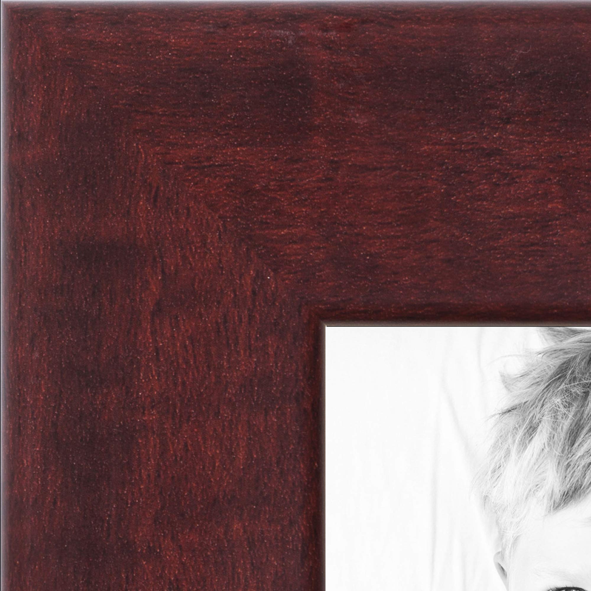 ArtToFrames 12x25 Inch Red Picture Frame, This 1.25 Inch Custom MDF Poster Frame is Cherry - Comes with Economy Acrylic and Corr