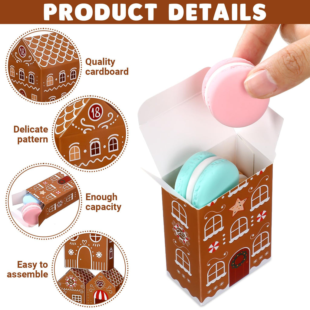 Fuutreo 25 Pcs Christmas Advent Calendar Boxes Cardboard 24 Days Advent Countdown Gift Boxes Empty Number House Shaped Gift Boxe