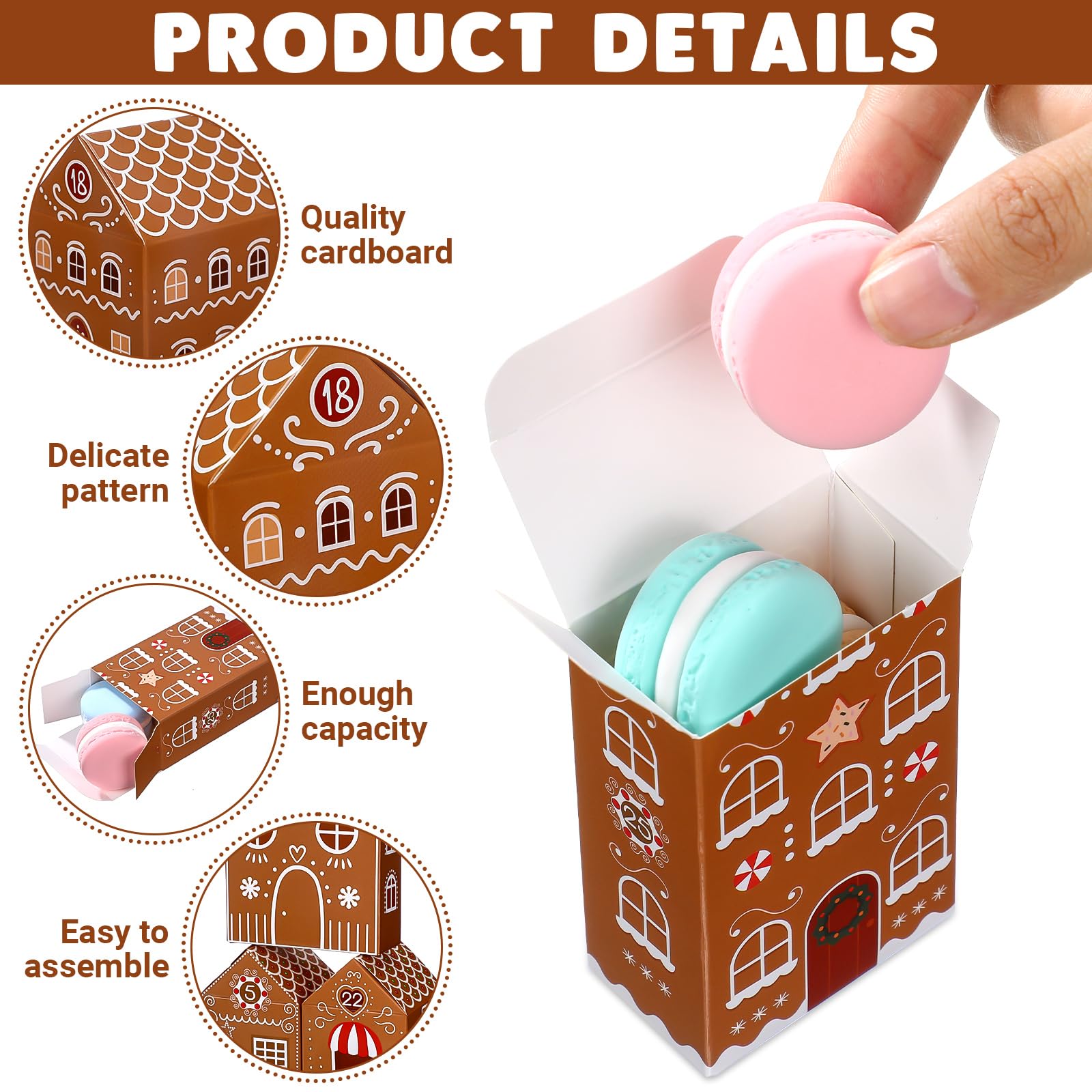 Fuutreo 25 Pcs Christmas Advent Calendar Boxes Cardboard 24 Days Advent Countdown Gift Boxes Empty Number House Shaped Gift Boxe