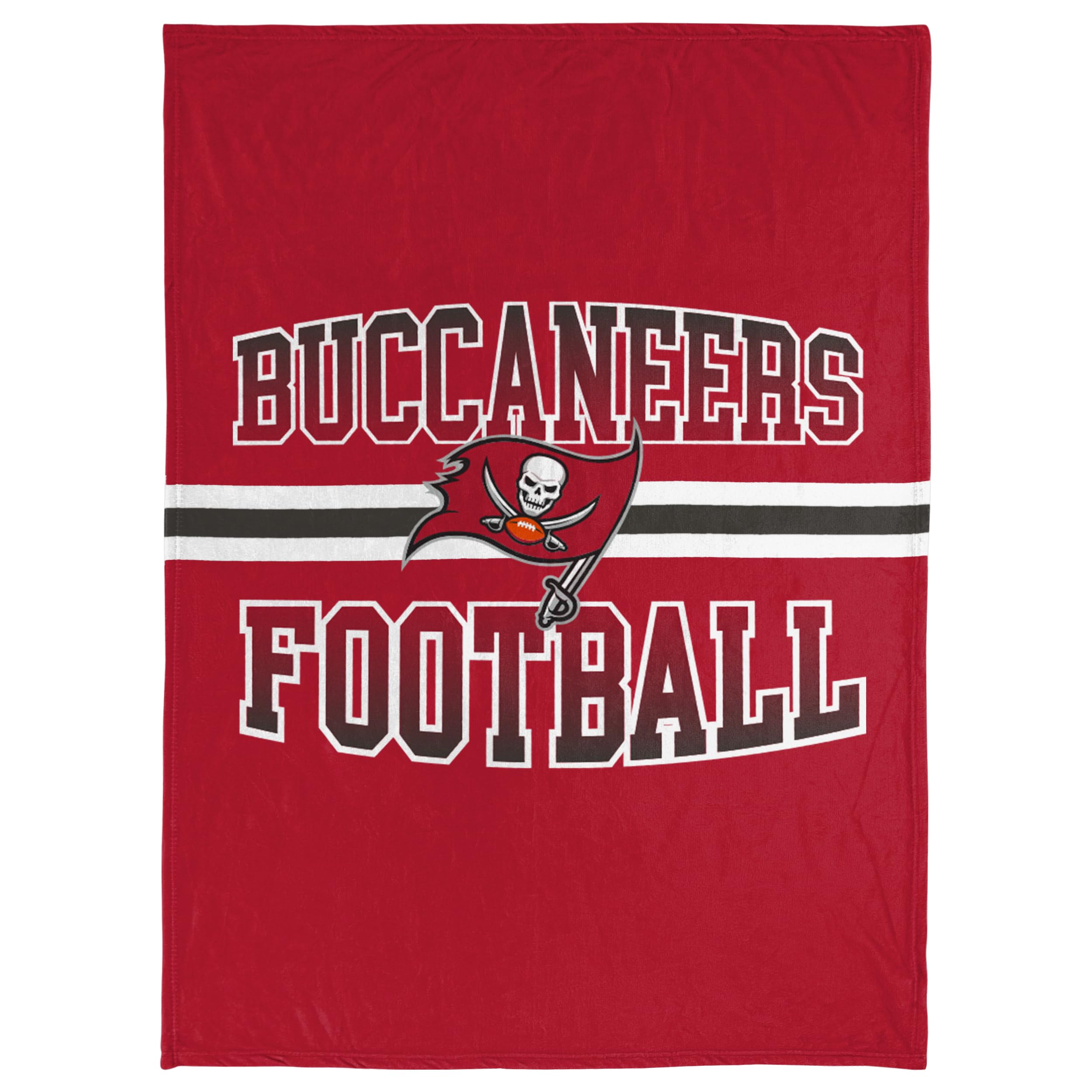 Foco Nfl Micro Raschel Plush Throw Blanket, Stripe Logo 45 X 60, Tampa Bay Buccaneers