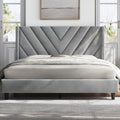 Yaheetech Full Bed Frame Upholstered Platform Bed With Wing Side Tufted Headboard/Sturdy Wooden Slat Support/No Box Spring Needed/Mattress Foundation,Light Gray Full Bed