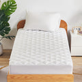 Sleep Zone Twin Xl Mattress Pad, Breathable And Noiseless Mattress Cover, Quilted Fitted Mattress Protector With Deep Pocket, Machine Washable Mattress Topper (White, Twin Xl)