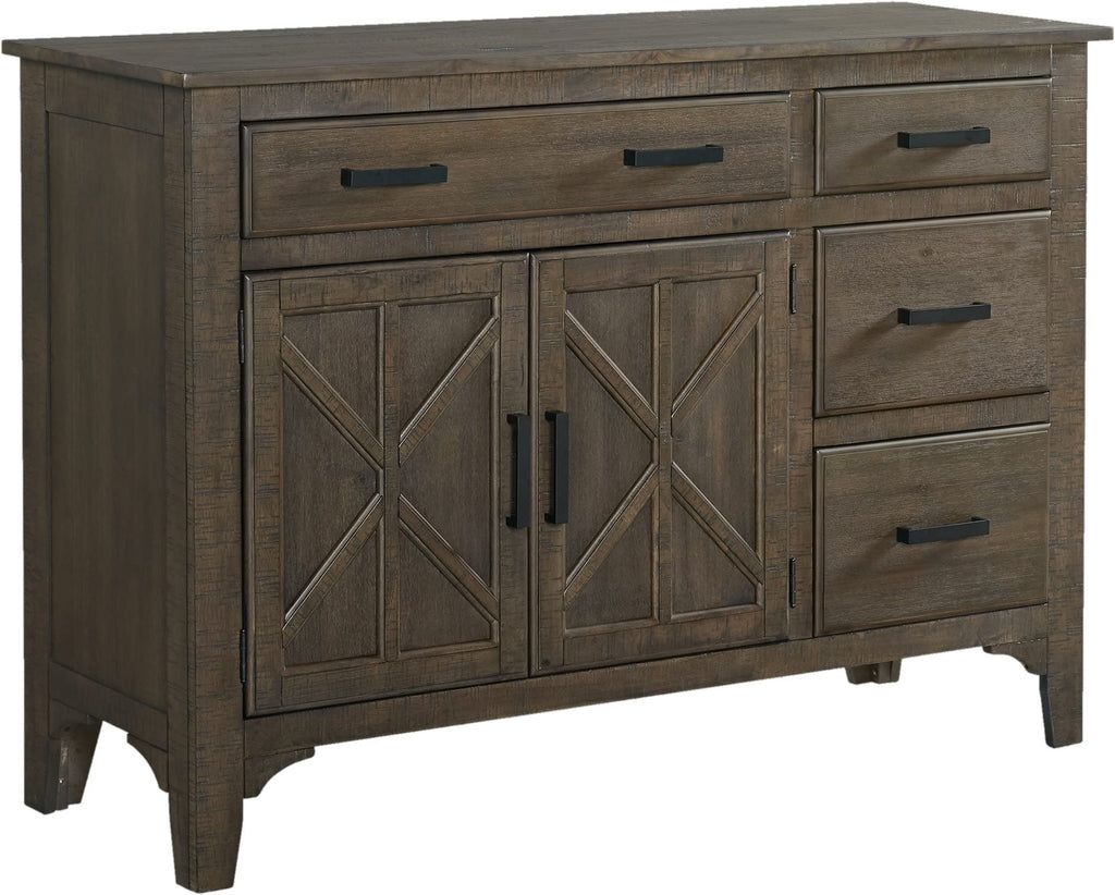 Intercon Sullivan 57" Wide Server with 4 Drawers and 2 Doors, Brushed Charcoal Sideboards