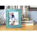 Barnwoodusa | Farmhouse 4X6 Picture Frame | 1 1/2 Inch Molding | 100% Reclaimed Wood | Rustic | Robins Egg Blue