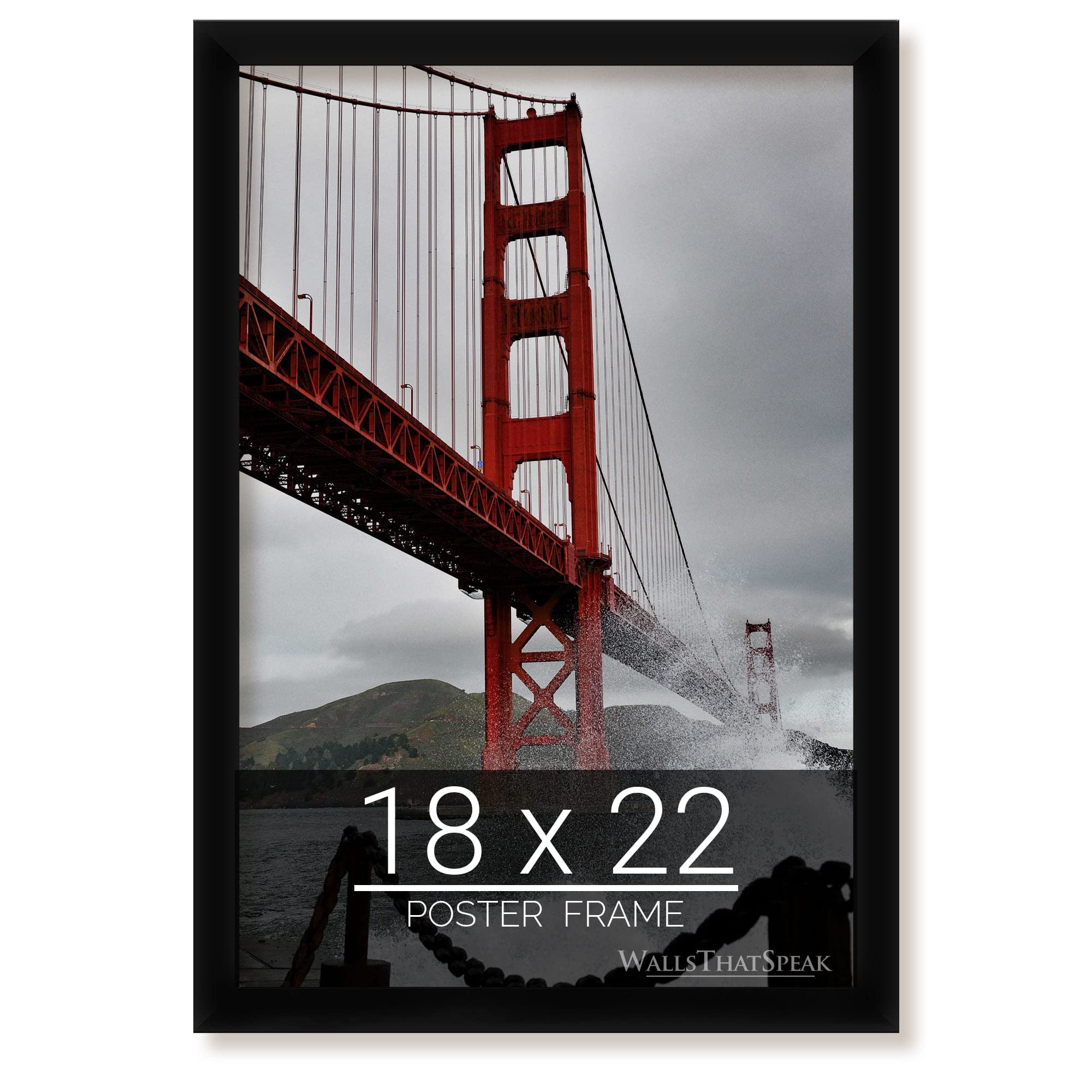 wallsthatspeak 18x22 Black Picture Frame for Puzzles Posters Photos or Artwork