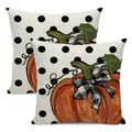 Yxuiyal Fall Pumpkin Polka Dot Pillow Covers 18 X 18 Inch Set Of 2 Autumn Harvest Farmhouse Throw Pillow Cover Thanksgiving Deco