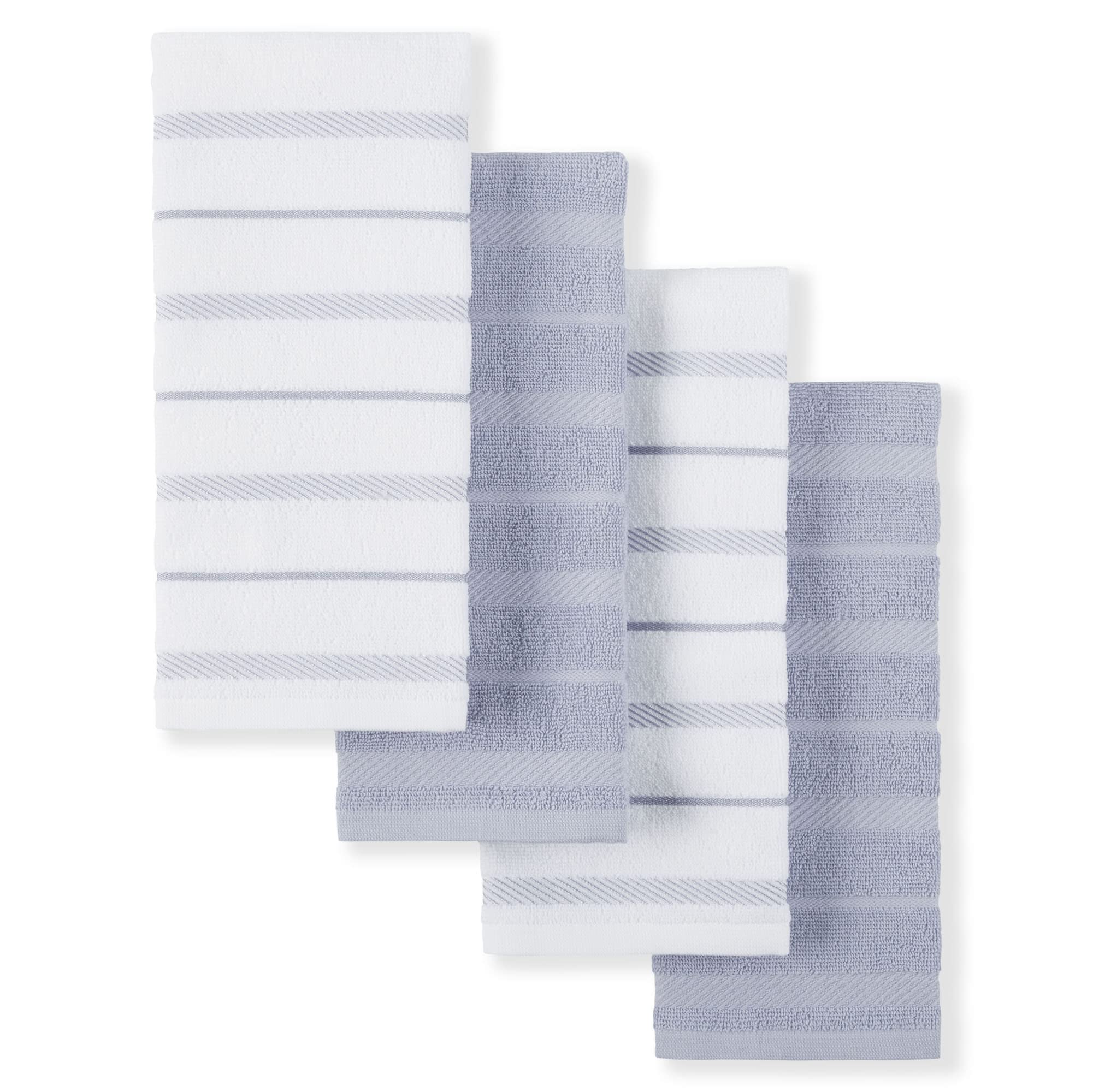 KitchenAid Albany Kitchen Towel 4-Pack Set, Lavender Cream/White, 16x26