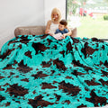 Oversized King Size Fleece Blanket Turquosie 90'X108' Lightweight Soft Cozy Teal Blue Decorative Flannel King Blanket For Bed