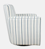 Jofran Blakely Harper Classic Contemporary Swivel Upholstered Accent Chair. Blue Stripe