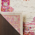 Nourison Passion Ivory/Fushia 10' X 14' Area-Rug, Boho, Traditional, Easy-Cleaning, Non Shedding, Bed Room, Living Room, Hallway