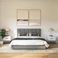 Dhp Rose Upholstered Platform Bed With Underbed Storage Drawers And Button Tufted Headboard And Footboard, No Box Spring Needed,
