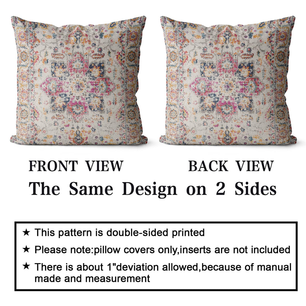Snycler Boho Throw Pillow Covers 20X20 Inch Set Of 2 Burnt Yellow Terracotta Rust Colored Throw Pillows Double Sided Boho Home S