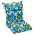 Blazing Needles Spun Polyester Patterned Outdoor Squared Seat/Back Chair Cushion, 18 x 38, Skyworks Caribbean