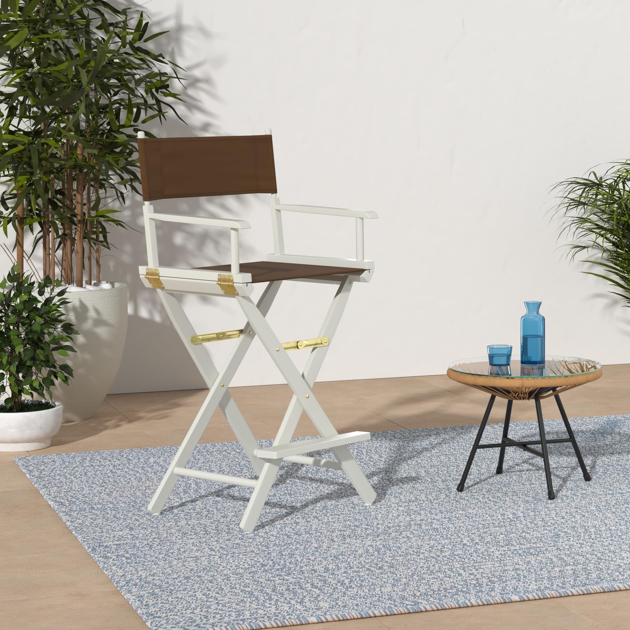 Casual Home 230-01/021-45 Director Chair 30" - Bar Height Whiteframe/Brown Canvas