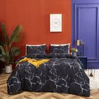 Clothknow Black White Comforter Set Full Black Marble Bedding Comforter Sets Full Men Boys Women Comforter Black Comforter Sets 3Pcs Black Comforter Sets Full Size