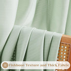 Homeideas Sage Green Kitchen Curtains 30 X 24 Inches 2 Panels Set Non-See-Through Privacy Semi Sheer Short Window Curtains Fish