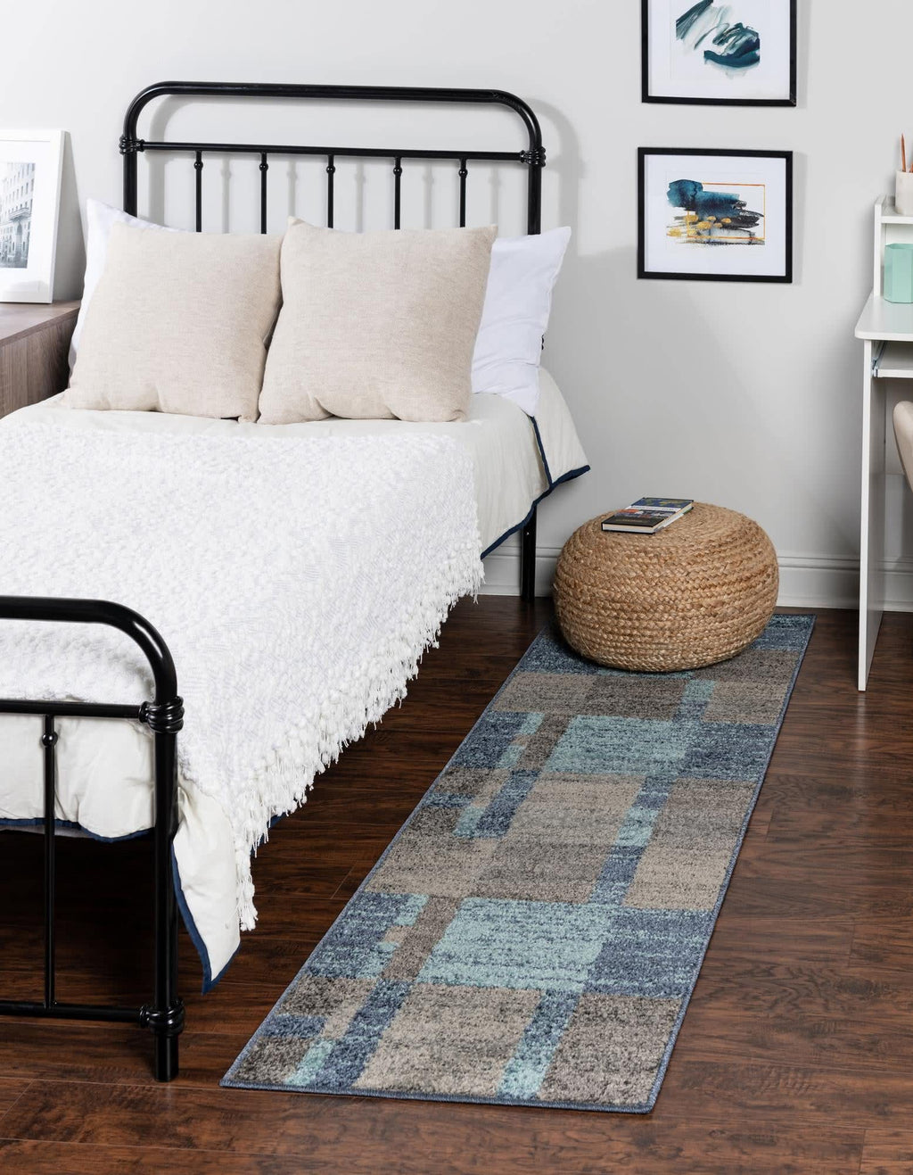 Unique Loom Autumn Collection Area Rug - Providence (2' 7'' x 10' Runner, Blue Gray/ Light Brown)