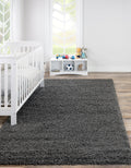 Rugs.com - ber Cozy Solid Shag Collection Rug - 2 x 3 Graphite Gray Shag Rug Perfect for Entryways, Kitchens, Breakfast Nooks,