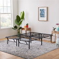 Linenspa Folding Metal Platform Bed Frame - No Box Spring Needed - Underbed Storage - Simple Tool Free Assembly - Mattress Foundation - 14' - Traditional Design - Sturdy Steel - California King Size