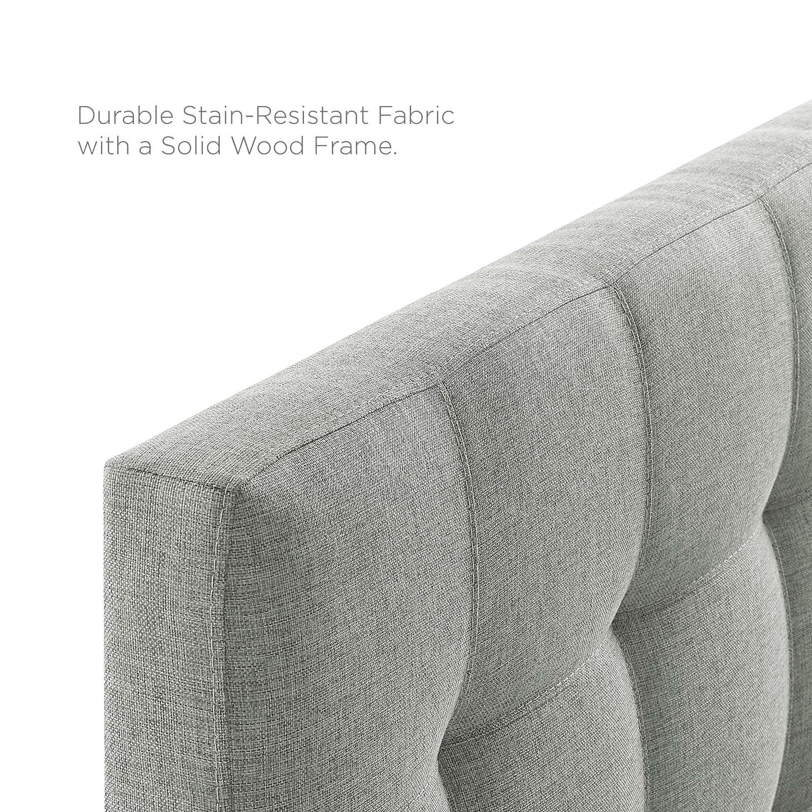 Modway Lily Tufted Linen Fabric Upholstered King Headboard in Gray