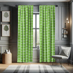 Ambesonne Lime Green Window Curtains, Simplistic Formless Geometric Shapes In Different Shades Theme, Lightweight Decor 2-Panel