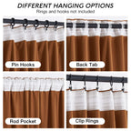 Ryb Home Velvet Curtains 108 Inch, Room Darkening Window Curtains For Living Room Thermal Insulated Privacy Backdrop With Back Tab Loop For Bedroom, Golden Oak, W52 X L108 Inch, 2 Panels