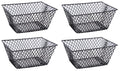 Small Metal Rectangular, Oval and Round Wire Baskets with Handles, Black and White, 4-ct Sets (Rectangular Black Without Handles