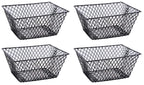 Small Metal Rectangular, Oval and Round Wire Baskets with Handles, Black and White, 4-ct Sets (Rectangular Black Without Handles