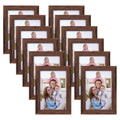 Giftgarden 4x6 Picture Frame Brown Set of 12, Multi Rustic Walnut Wood-Color 4 by 6 Photo Frames Bulk for Wall or Tabletop Displ