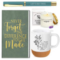 Sayglossy 4 Pcs Thank You Gifts Set for Men Women Christmas Employee Coworker Gifts Inspirational Appreciation Notebook Coffee M