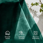 Lazzzy Blackout Velvet Curtains Green Thermal Insulated Curtains 90 Inch Long Drapes For Bedroom Living Room Darkening Window Treatments Grommet Living Room Curtains Set Of 2 Panels Emerald Green