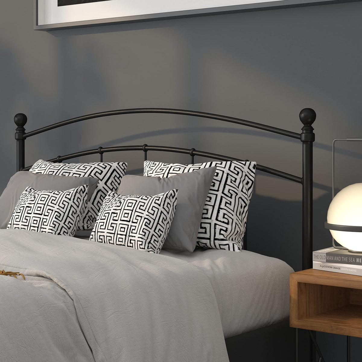 Flash Furniture Woodstock Decorative Black Metal Queen Size Headboard