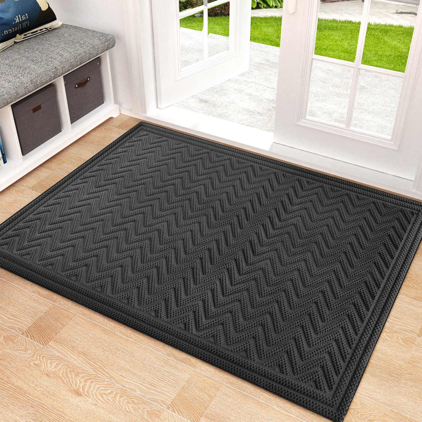 Mibao Welcome Mats Outdoor - Entryway Mat - Door Mats Outdoor, Outdoor Rubber Mats, Doormat Outdoor Indoor Entrance, Large Front