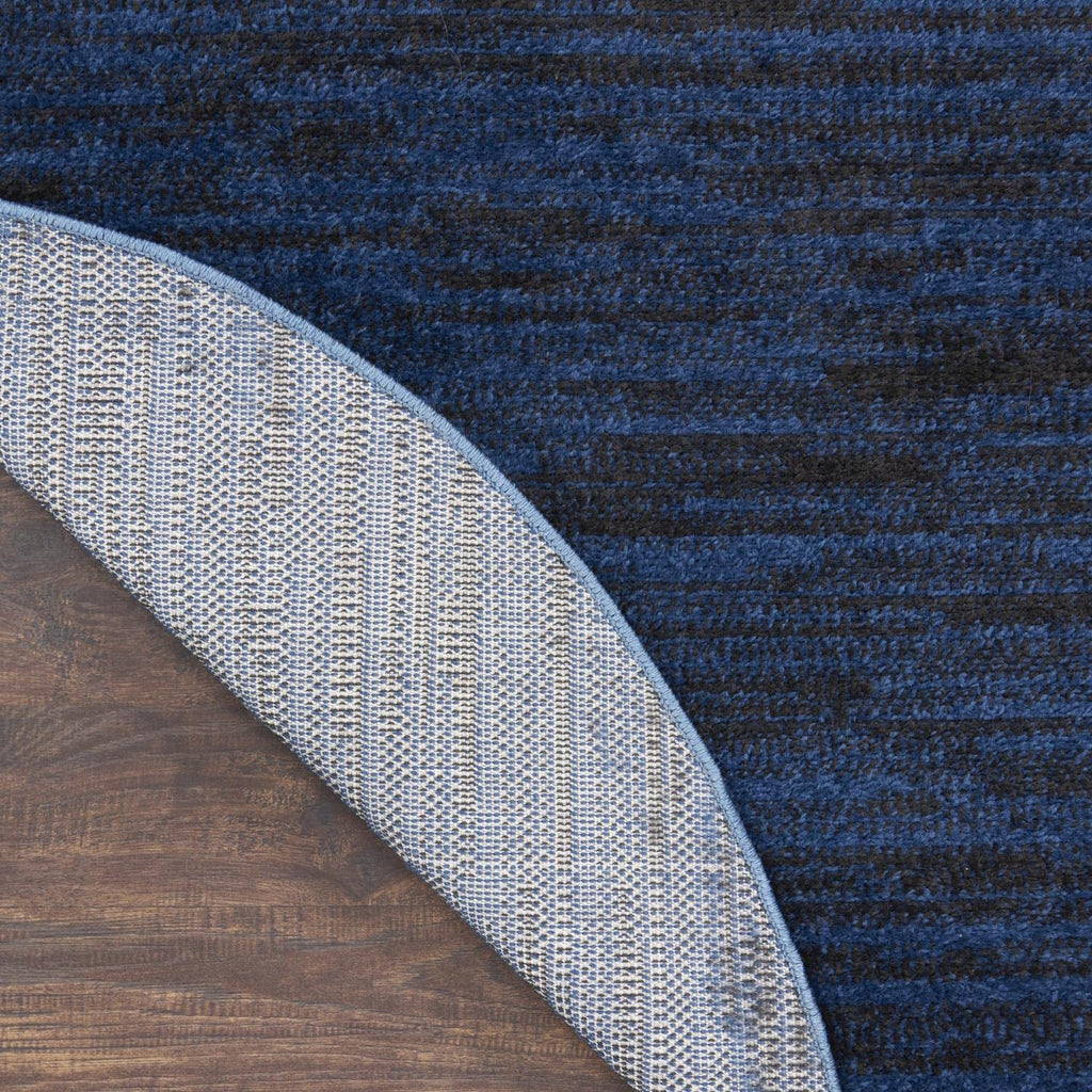 Nourison Essentials Indoor/Outdoor Midnight Blue 8' X Round Area -Rug, Easy -Cleaning, Non Shedding, Bed Room, Living Room, Dining Room, Backyard, Deck, Patio (8 Round)