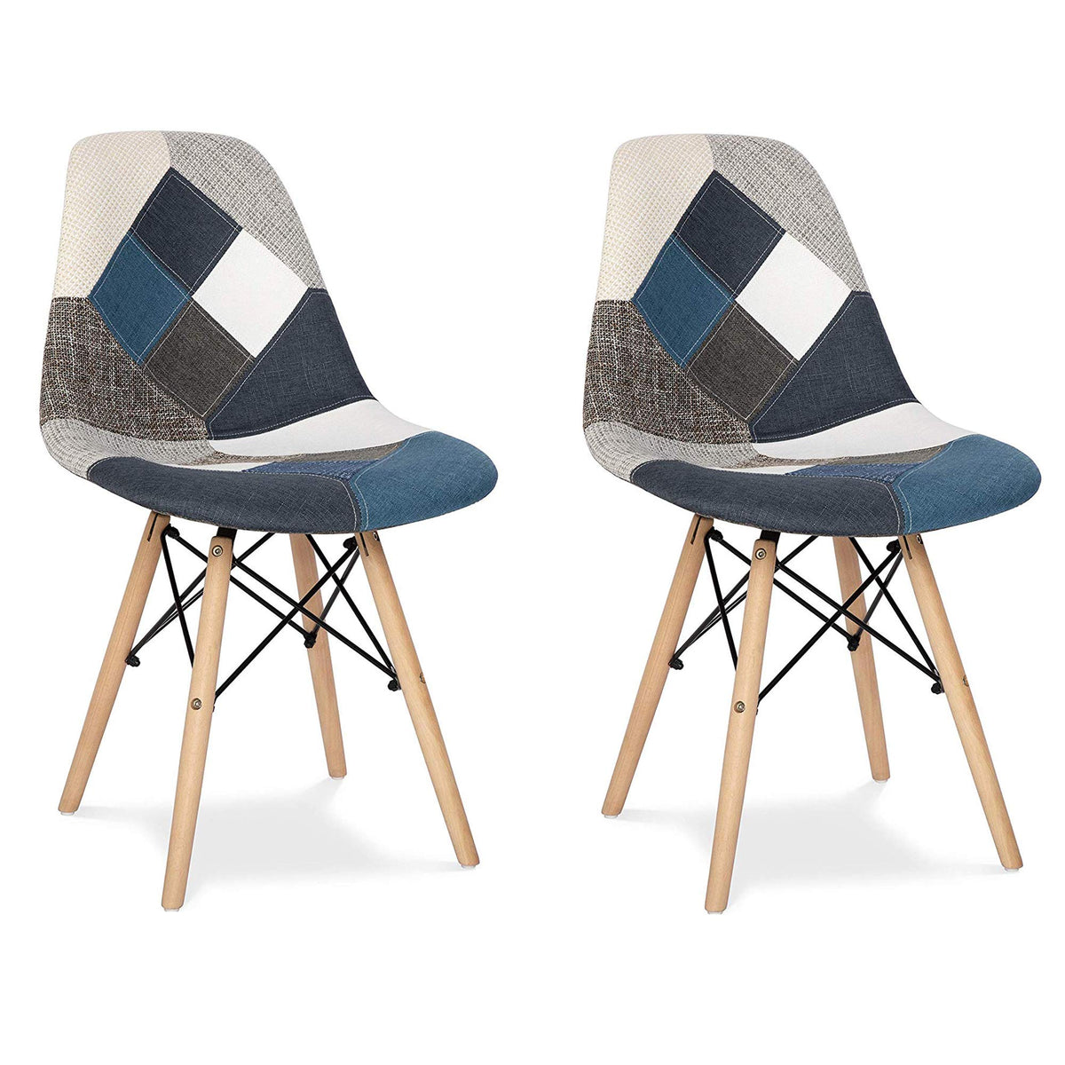 Urbancart Modern Patchwork Dining Chairs | Heavyduty Build | Stylish & Comfortable Upholstered Seating For Home, Caf, Restauran