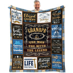 Siklty Grandpa Gifts Throw Blanket 60' X 50', Birthday Gifts For Grandpa From Grandchildren, Grandpa Gifts From Granddaughter,