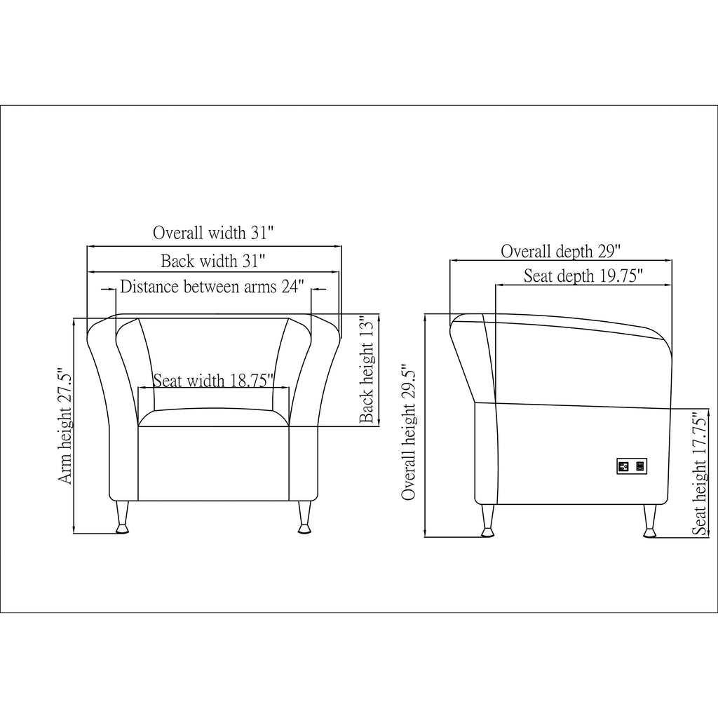 Lorell Fuze Modular Series Square Lounge Chair