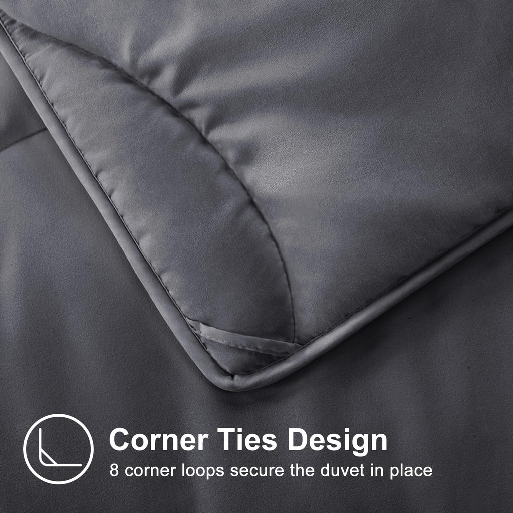 Meelus Lightweight Comforter Cooling Duvet Insert Grey, All Season Breathable Twin Size Duvet, Soft Microfiber Summer Cool Down