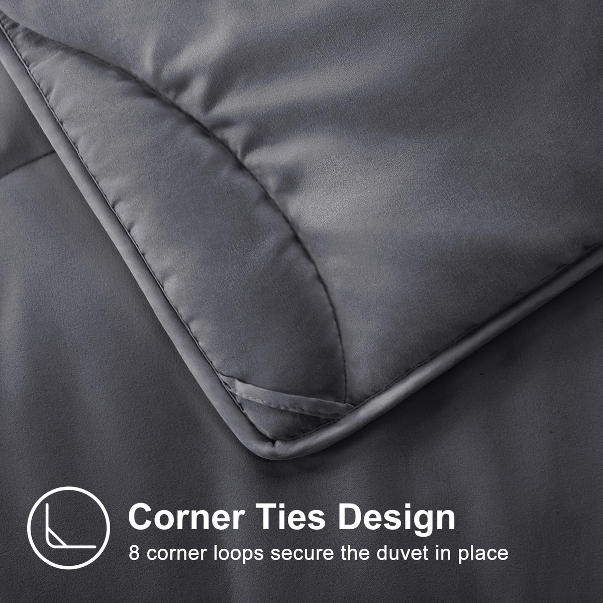 Meelus Lightweight Comforter Cooling Duvet Insert Grey, All Season Breathable Twin Size Duvet, Soft Microfiber Summer Cool Down