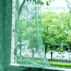 Deeprove Dark Emerald Green Lace Sheer Curtains 84 Inches Long 2 Panels Set, Hunter Florals Vintage Window Treatment Xmas Christ